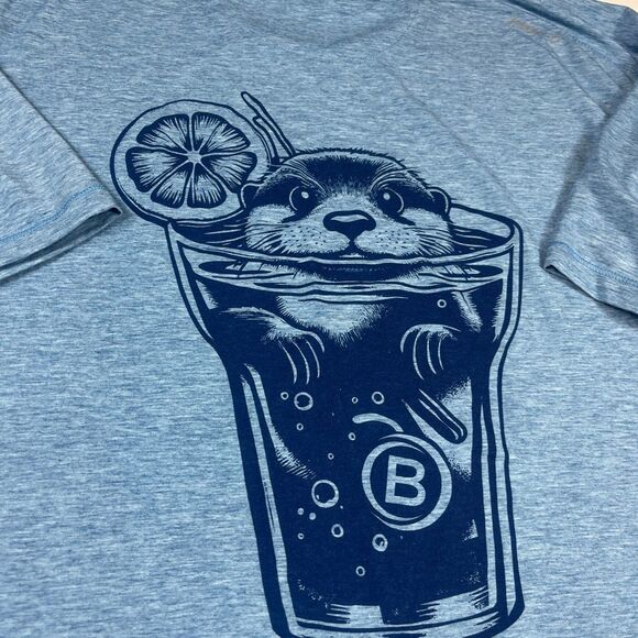 Johnnie O Men’s Featherweight Swim Shirt Blue UPF50 Short Sleeve Sporty Tee M - Picture 9 of 11